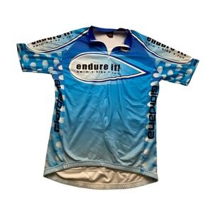 Giordana Endure It Cycling Jersey Blue Short‎ Sleeve Full Zip Medium